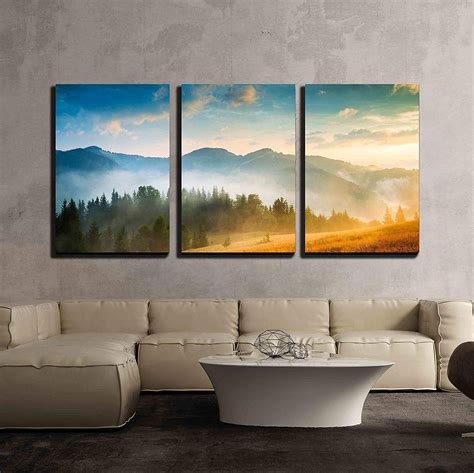 Wall Piece Canvas Wall Art Amazing Mountain Landscape With Fog