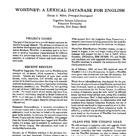Wordnet A Lexical Database For English Acl Anthology
