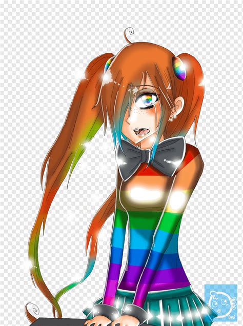 Kawaii Anime Girl Rainbow Hair Anime Wallpaper Hd