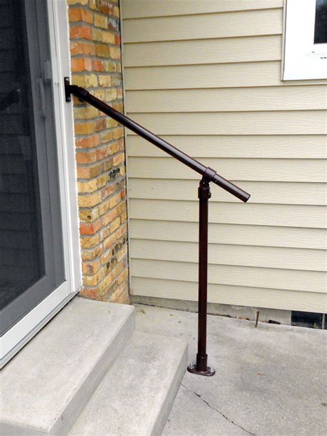 Single post ornamental hand rail 1 or 2 step railing for | etsy. Hybrid C50/C58 - Outdoor Stair Railing, Easy Install Handrail | Simplified Building