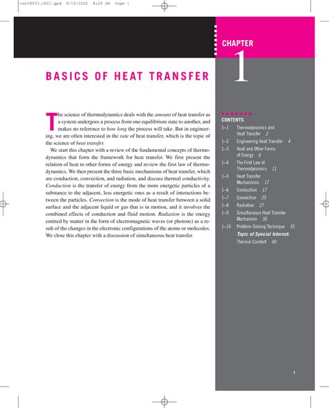 01 Chapter One Basics Of Heat Transfer Basics Of Heat Transfer T He