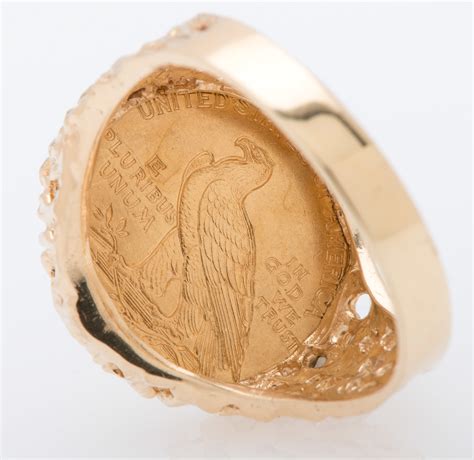 1913 Indian Head 250 Coin Ring In 14 Karat Yellow Gold Cowans