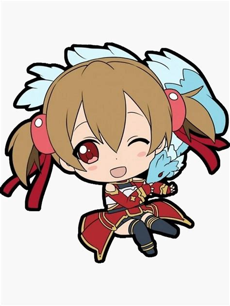Sword Art Online Silica And Pina Chibi Sticker By Shayapig Redbubble