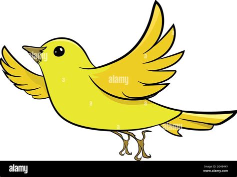 Gorrión Amarillo Volando En El Aire Lindo Pájaro Amarillo Aves De