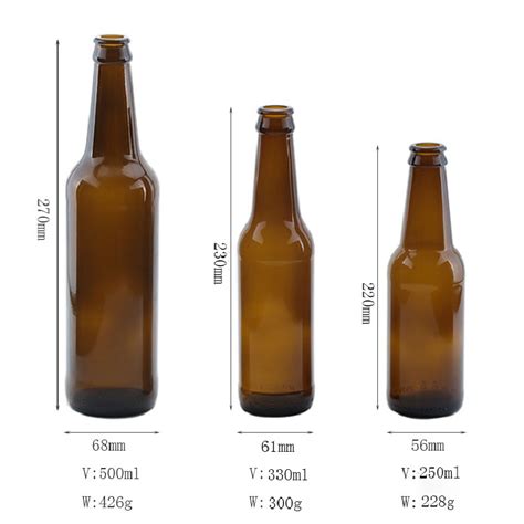 Wholesale Factory Making 6 Pack Wine Box 250 Ml 330 Ml 500 Ml Amber Glass Beer Bottle