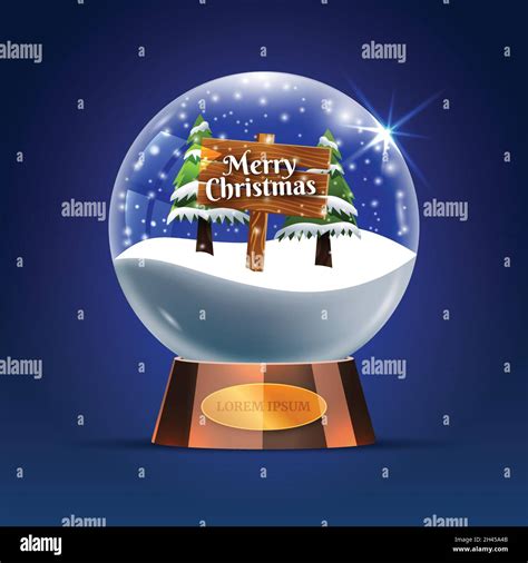 Realistic Christmas Snowball Globe Vector Design Illustration Stock
