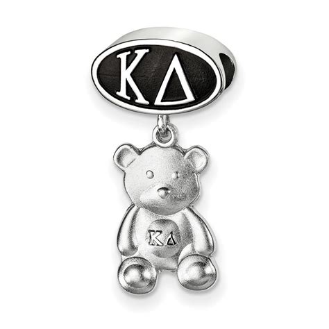 Delta Symbol Kappa Delta Sorority Bear Logo Beaded Dangles Fashion