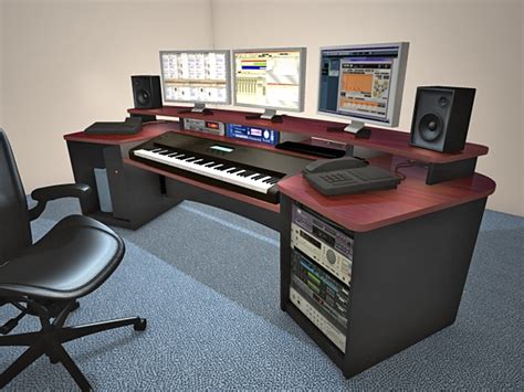 Suitor music recording studio desk in white & black. FORCE K88 - OmniraxOmnirax