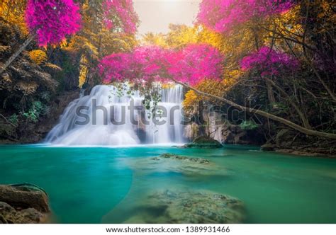 Amazing Nature Beautiful Waterfall Colorful Autumn Stock Photo Edit