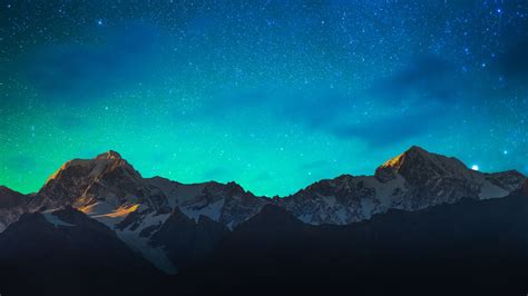 Wallpaper Alam Pemandangan Pegunungan Bintang Malam Langit