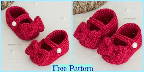 Baby Booties Crochet Free Pattern Mary Janes Crochet Patterns