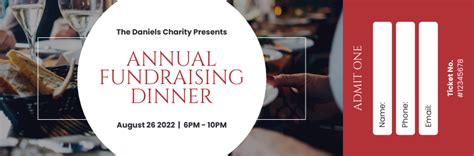Annual Fundraising Dinner Ticket Ticket Template