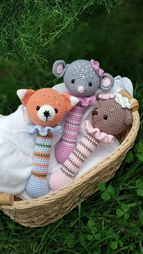 Set Of Patterns Crochet Baby Rattle Pattern Amigurumi Pattern