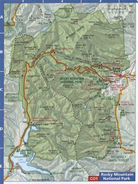 Map Of Rocky Mountain National Park In Coloradointeresting Placestent