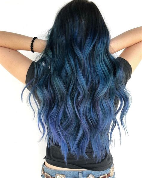 Pin By Lilyfrances On Fav Hair In 2020 Blue Tips Hair Blue Ombre Hair Hair Styles