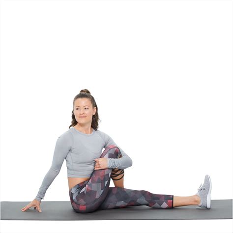 Glute Stretch Seated Twist Glutes Twist Yoga Fitness