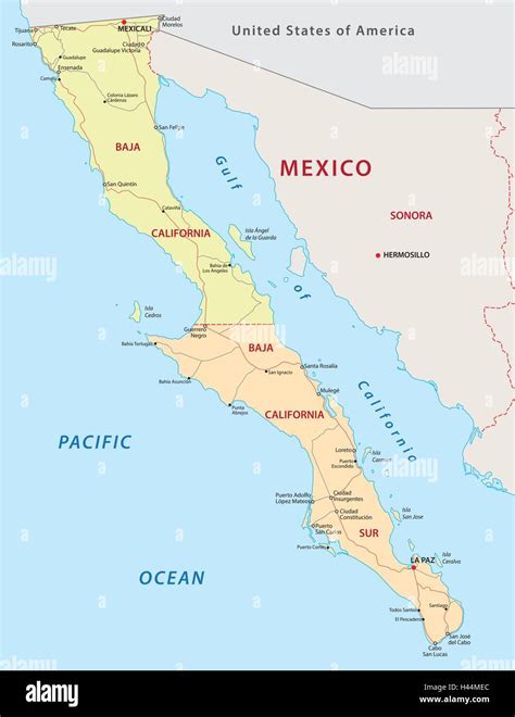 Baja California Map Hi Res Stock Photography And Images Alamy