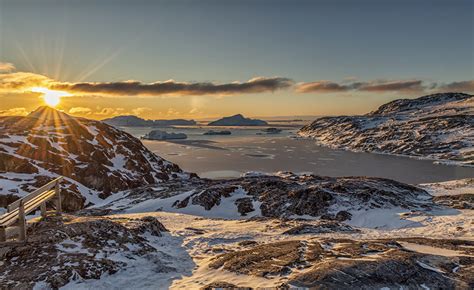 Picture Greenland Sun Nature Mountain Snow Sunrise And Sunset