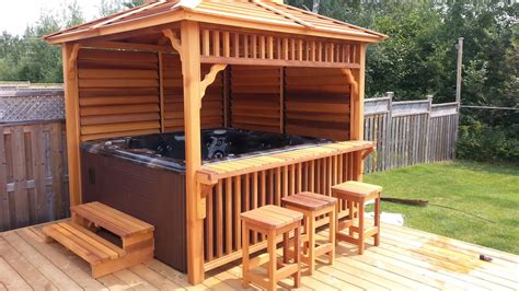 We've got a few to share with you, and we hope that you'll consider them as you install your own hot tub. Hot Tub Enclosures: Gazebos, Canopies, Chalets & Barn ...