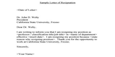 Resignation Letter To Quit A Job Zoefact