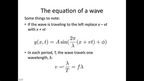Oscillations 3 wave equation - YouTube