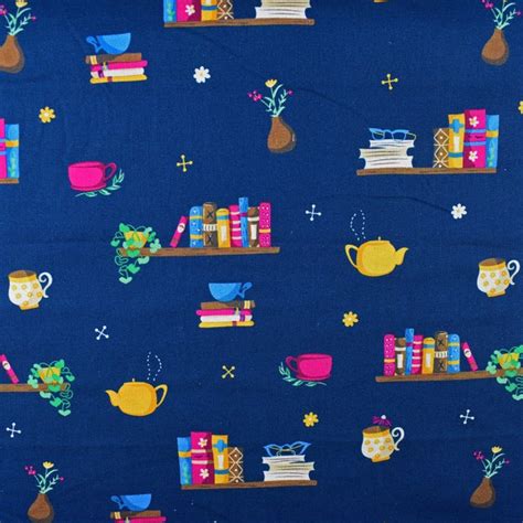 Library Book Fabric Etsy