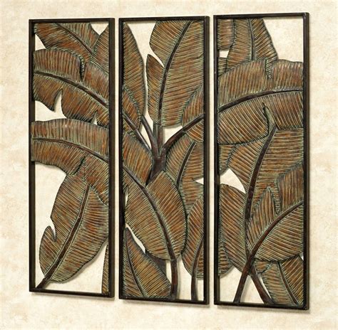 Banana leaf metal wall art | wind and weather. 15 Best Collection of Abstract Outdoor Metal Wall Art