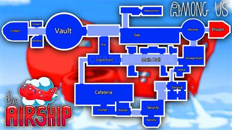 New Among Us Airship Map Full Reveal All Rooms Revealed Youtube