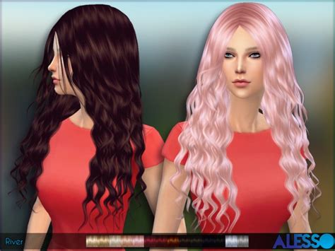 River Hair By Alesso Sims 4 Hair