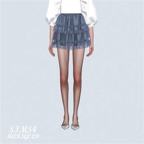 Lace Ribbon Tiered Skirt P At Marigold Sims 4 Updates