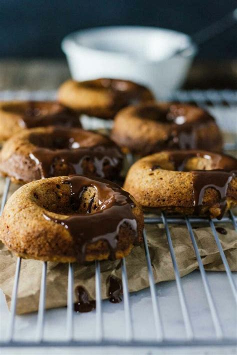 Healthy Donuts With Peanut Butter And Chocolate Jar Of Lemons