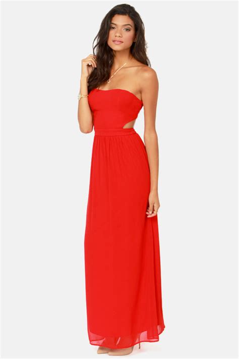 Cute Red Dress Strapless Dress Maxi Dress 47 00 Lulus