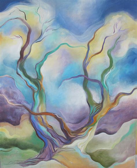 Yellow Tree, Blue Sky by Linda Jacobson (Acrylic Painting) | Artful Home