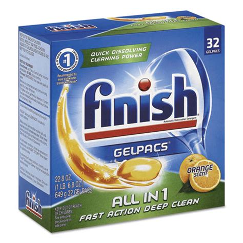 Finish Dish Detergent Gelpacs Orange Scent Box Of 32 Gelpacs 8
