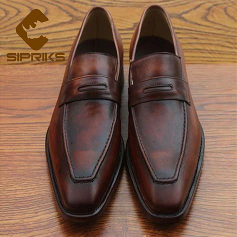 Sipriks Luxury Mens Penny Loafers Mens Goodyear Welted Loafers Vintage