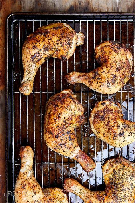 Rub with a dry rub, then roast until done. Crispy-skinned and fall-off-the-bone tender oven roasted chicken quarters recipe. Very ...