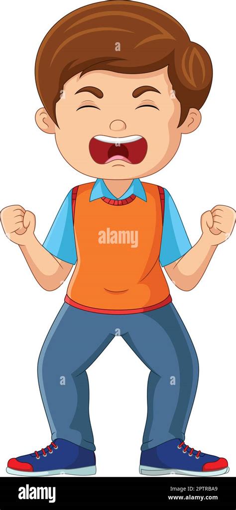 Cartoon Angry Boy Screaming Expression Stock Vector Image And Art Alamy