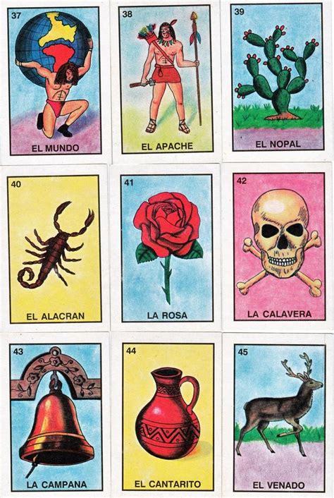 mexican loteria cards six pages of different cards printable digital downloads for card making