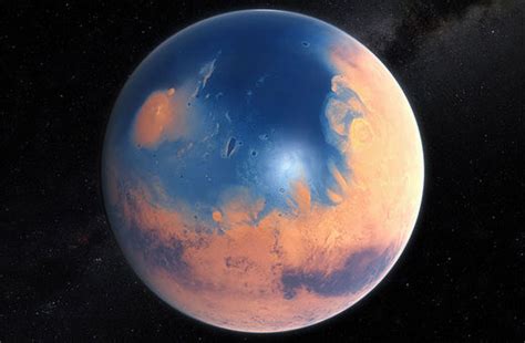 The Red And Blue Planet Mars Once Had Massive Ocean In N Hemisphere