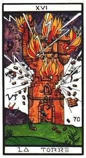 A set of six can be exchanged for a random unique staff. The Tower card from the Universal Waite Tarot Deck