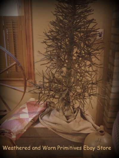 Primitive Country 45 Ft German Twig Christmas Tree Great Brown