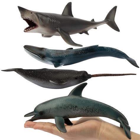 Buy Toymany 4pcs 8 10 L Realistic Large Shark And Whale Figurines Bath
