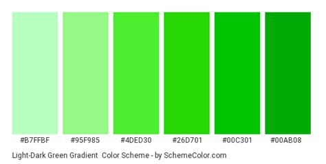 Light Dark Green Gradient Color Scheme Green