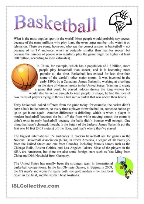 Sports Reading Comprehension Worksheets Universal Worksheet