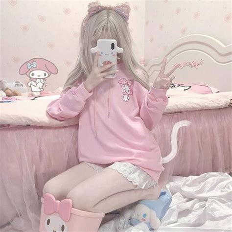 Kawaii Pink Anime Hoodie In 2021 Anime Hoodie Kawaii Clothes Pink Outfits