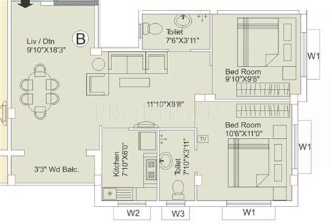 950 Sq Ft 2 Bhk Floor Plan Image Eden Group Sapphire Available For