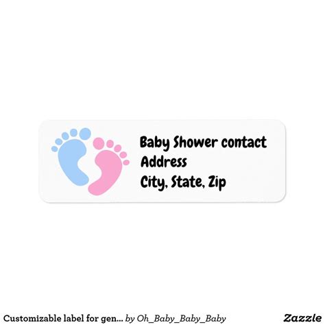 Customizable Label For Gender Reveal Baby Shower Partysupplies Baby