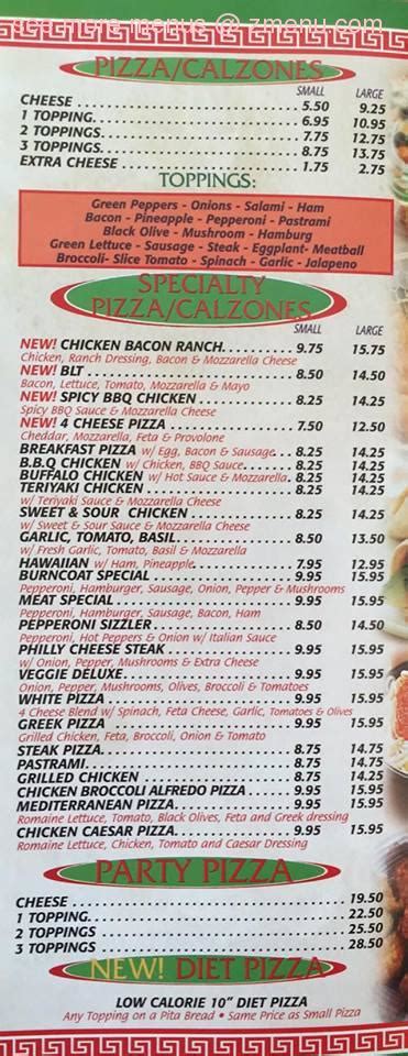 Online ordering menu for new china lantern. Online Menu of Burncoat Pizza Restaurant, Worcester ...