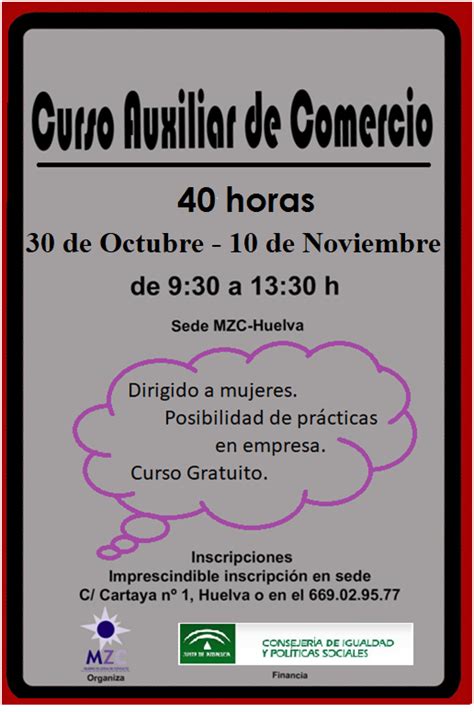 Mzc Huelva Curso Auxiliar De Comercio Acción Social
