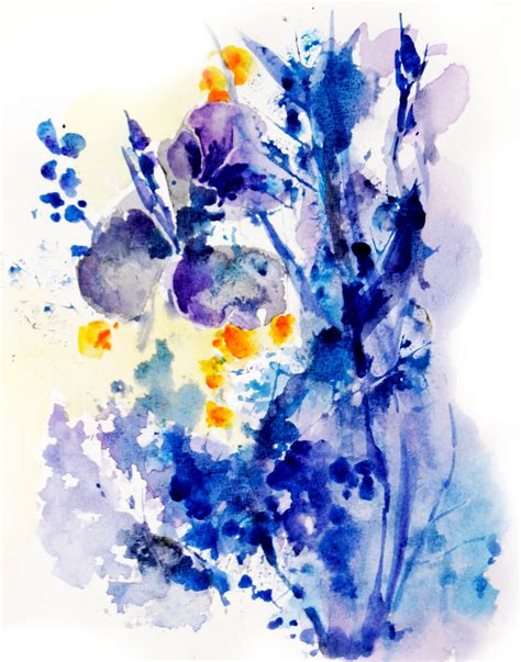 Abstract Flowers Watercolor Painting Art Print Abstract